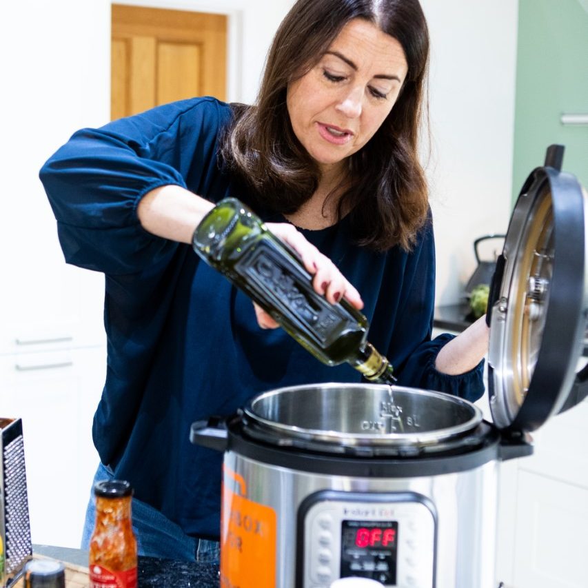 Jenny creating content for instant pot